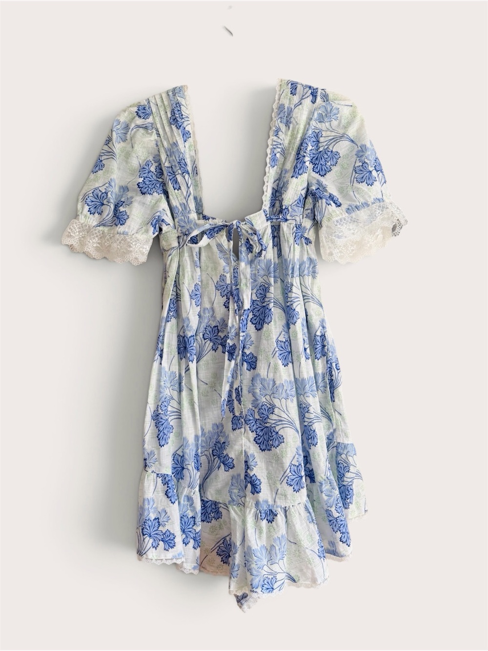 New with Tags Anthropologie Blue & Green Floral Mini Romper